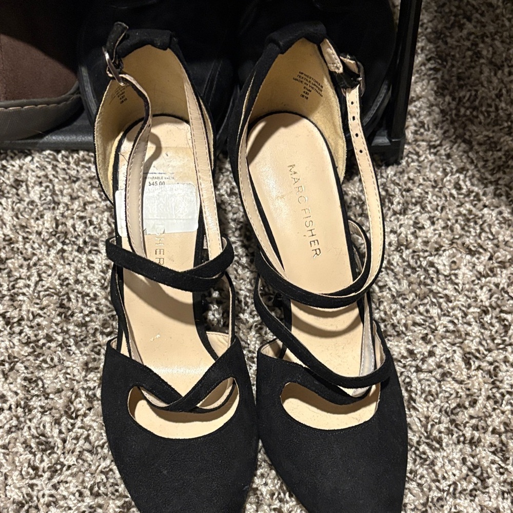 Marc Fisher Black Strappy Heels